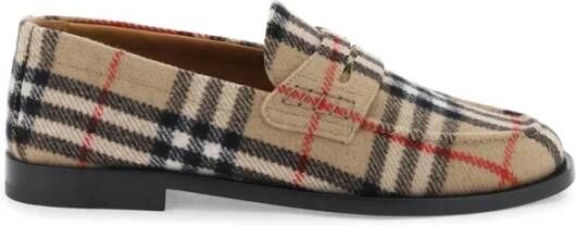 Burberry Wollen Mocassin met Check Multicolor Dames