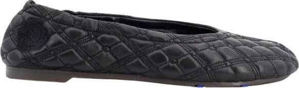 Burberry Zwarte Leren Ballerina Schoenen Black Dames