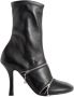 Burberry Zwarte leren Peep laarzen Black Dames - Thumbnail 1