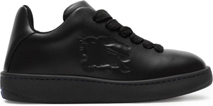 Burberry Zwarte Leren Sneakers met Ruiter Black Heren