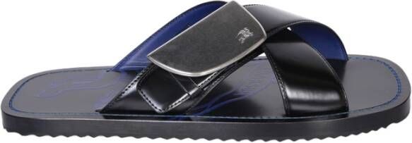 Burberry Zwarte Sandalen met Kruisbanden Black Heren