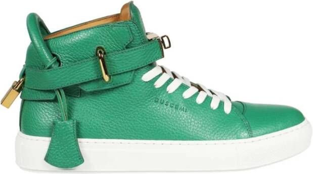 Buscemi Leren hoge sneakers Green Heren