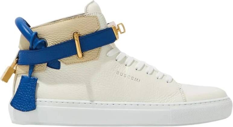 Buscemi Witte leren hoge sneakers White Dames