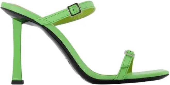 By FAR Leather heels Green Dames