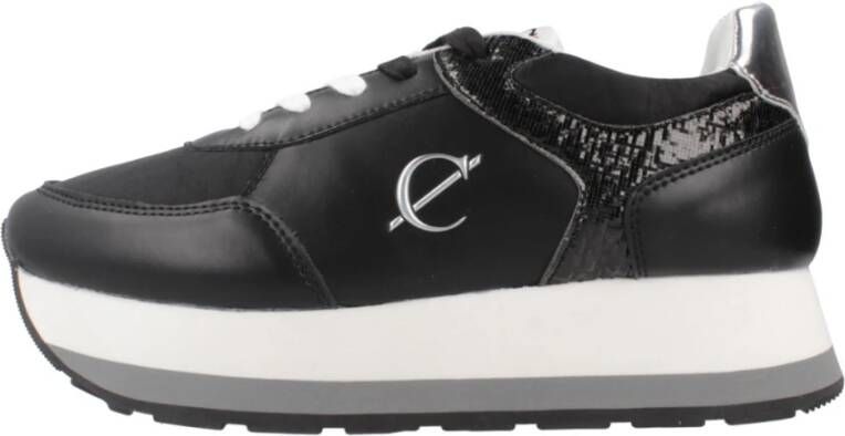 CafèNoir Hardloopsneakers met Contrasterende Details Black Dames