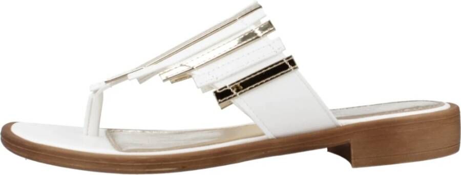 CafèNoir Kleurrijke Multi-Strap Flip Flops White Dames