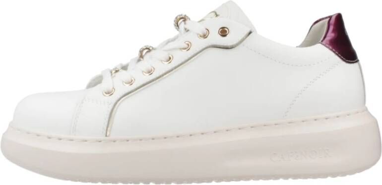 CafèNoir Leren Sneakers White Dames