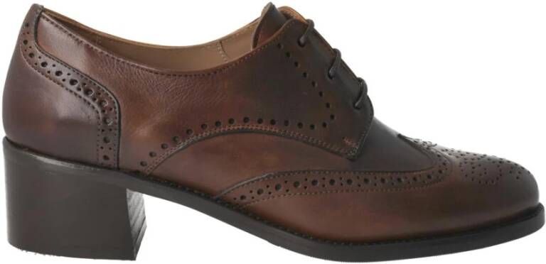 Calce Bruin Leren Dames Oxford Schoenen Brown Dames