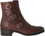 Calce Bruine leren enkellaars met Engels brogue detail Brown Dames - Thumbnail 1