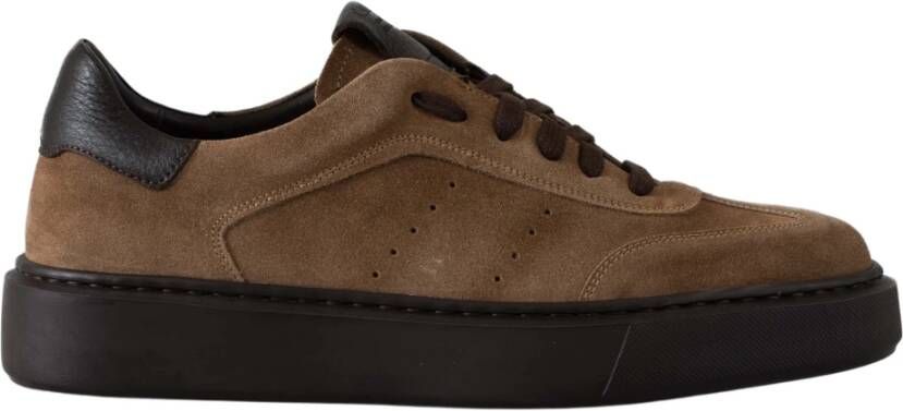 Calce Bruine Leren Sneakers X1581 Brown Heren