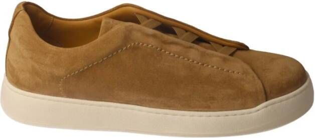 Calce Kameel Suède Instap Sneakers Brown Heren