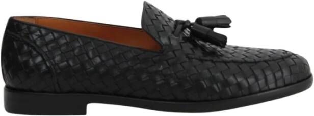 Calce Zwarte Loafers met Geweven Bovenwerk Black Heren