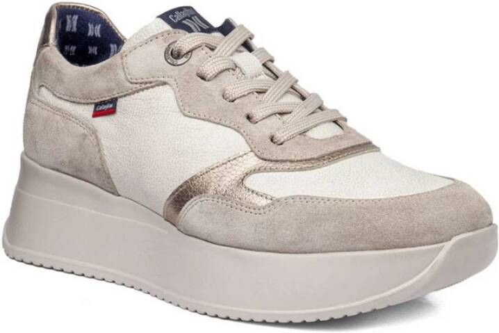 Callaghan Babylon Leren en Suède Sneakers Beige Dames