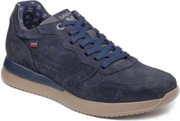 Callaghan Blauwe Suède Lichtgewicht Sneakers Moses-2 Blue Heren