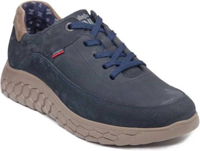 Callaghan Blauwe suède sneakers met geheugen inlegzool Blue Heren