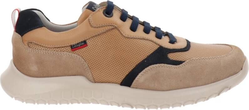 Callaghan Leren Heren Sneakers Comfort Stijl Beige Heren