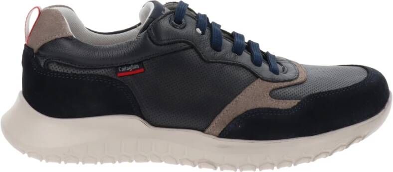 Callaghan Leren Vetersneakers Blue Heren