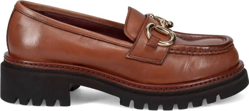 Calpierre Bruin Leren Loafers voor Vrouwen Brown Dames