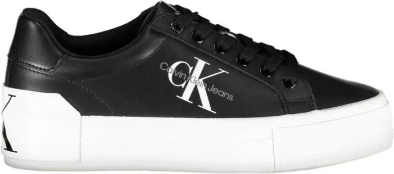 Calvin Klein Plateausneakers VULC FLATFORM BOLD LTH met logoprint opzij