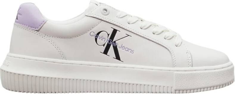 Calvin Klein Bright White Pastel Lilac Sneakers White Dames