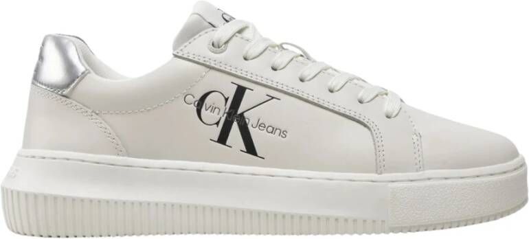 Calvin Klein Sportieve witte sneakers met contrastdetails White Dames