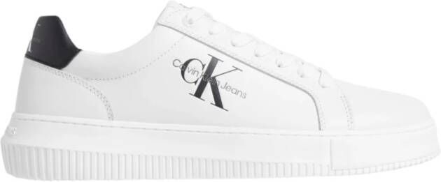 Calvin Klein Witte Polyester Sneaker met Contrasterende Details White Dames