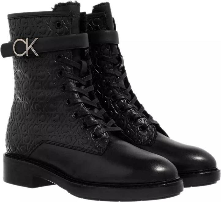 Calvin Klein Combat Boot Seizoenszwart Mono Black Dames