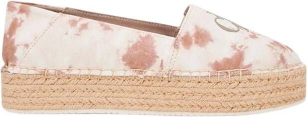 Calvin Klein Gerecyclede Katoenen Espadrilles Beige Dames