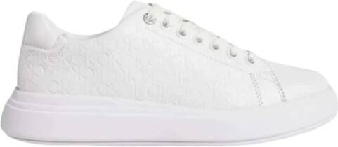 Calvin Klein Heren Lage Top Leren Sneakers White Heren