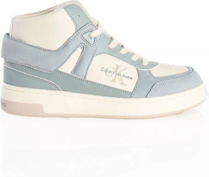 Calvin Klein Hoge leren sneakers Wit Green Dames