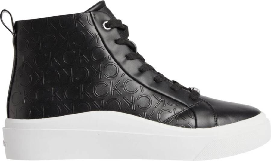 Calvin Klein Hoge Top Sneakers Black Dames