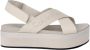 Calvin Klein Jeans Beige Open-Toe Sandalen met Gesp Strik Sluiting Beige Dames - Thumbnail 1