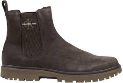 Calvin Klein Jeans Bruine Suède Winterlaarzen Brown Heren