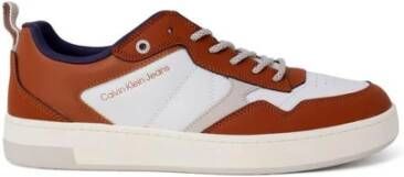 Calvin Klein Jeans Casual Leren Sneaker Collectie voor Mannen Brown Heren