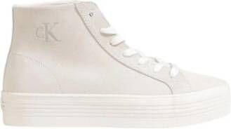 Calvin Klein Jeans Casual Suède Leren Sneaker Beige Dames