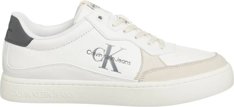 Calvin Klein Jeans Eenvoudige Vetersneakers White Heren