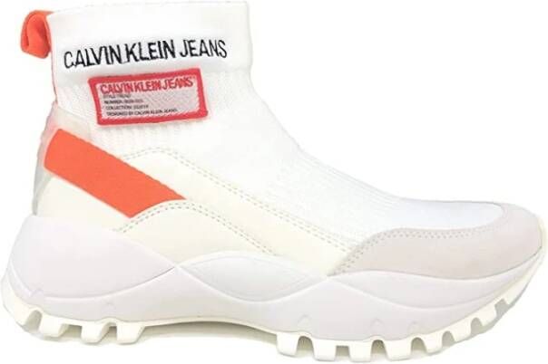 Calvin Klein Jeans Hoge Top Sneakers White Dames