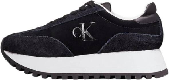 Calvin Klein Plateausneakers RUNNER LACEUP ML SUEDE freizeitschoen veterschoen lage schoen met zij ck-logo