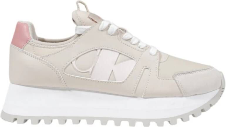 Calvin Klein Jeans Lente Zomer Dames Sneakers Collectie Beige Dames