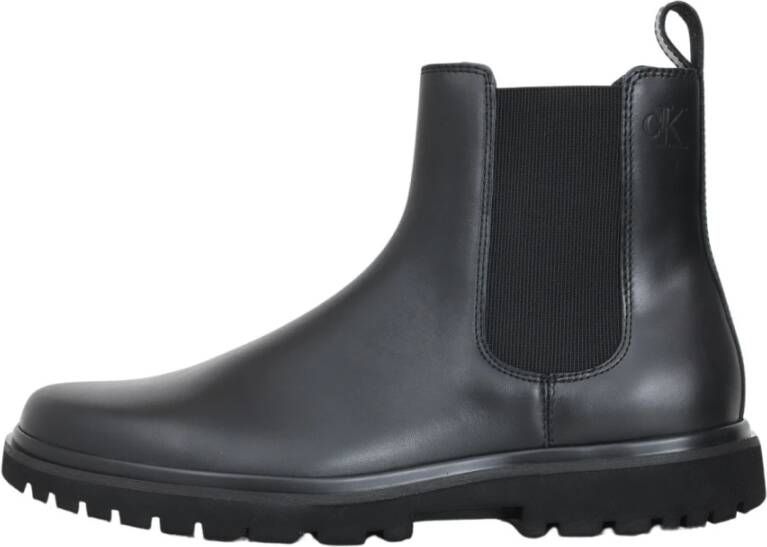 Calvin Klein Jeans Minimalistische Chelsea Boots met Lug-zool Black Heren