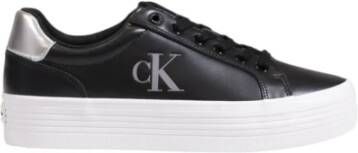 Calvin Klein Jeans Platte veterschoenen voor dames Black Dames