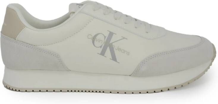 Calvin Klein Witte katoenen sneakers met veters Multicolor Heren