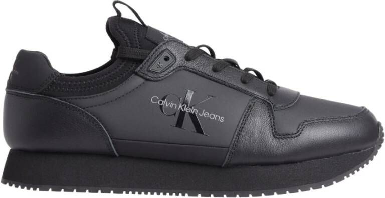 Calvin Klein Jeans Retro Zwarte Sneakers voor Mannen Black Heren