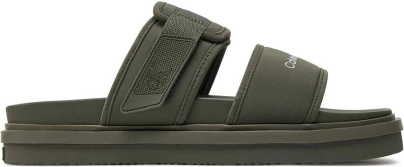 Calvin Klein Jeans Stijlvolle Groene Clip-Sandalen Green Heren