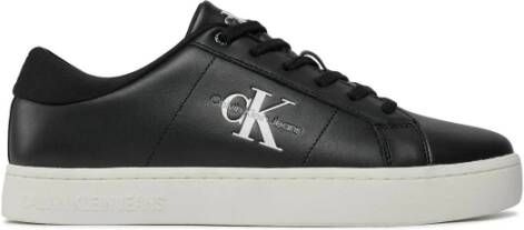 Calvin Klein Jeans Stijlvolle leren sneakers met rubberen zool Black Heren