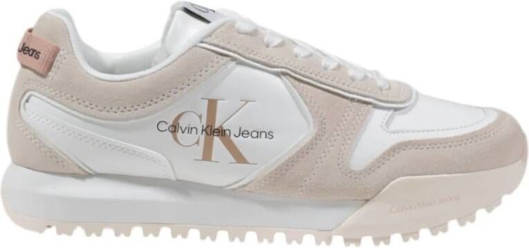 Calvin Klein Jeans Suede Leren Dames Sneakers Lente Zomer White Dames