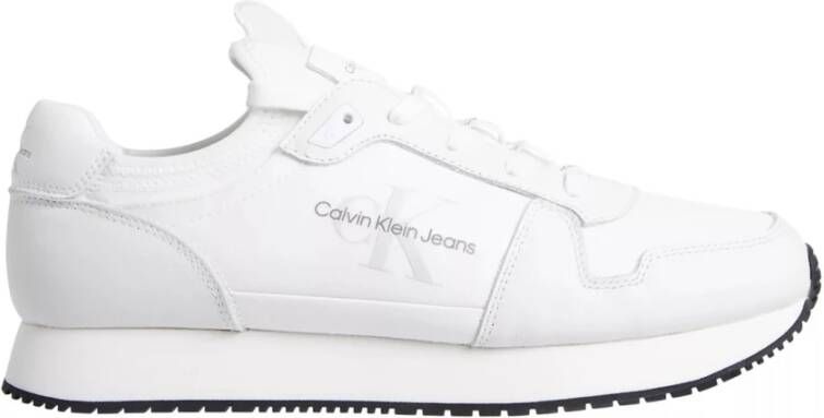 Calvin Klein Jeans Witte Casual Leren Sneakers White Heren