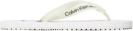 Calvin Klein Jeans Witte Flip Flops in Solide Stijl White Heren