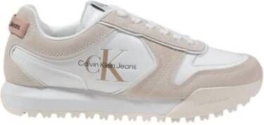 Calvin Klein Jeans Witte Suède Damessneakers Lente Zomer White Dames