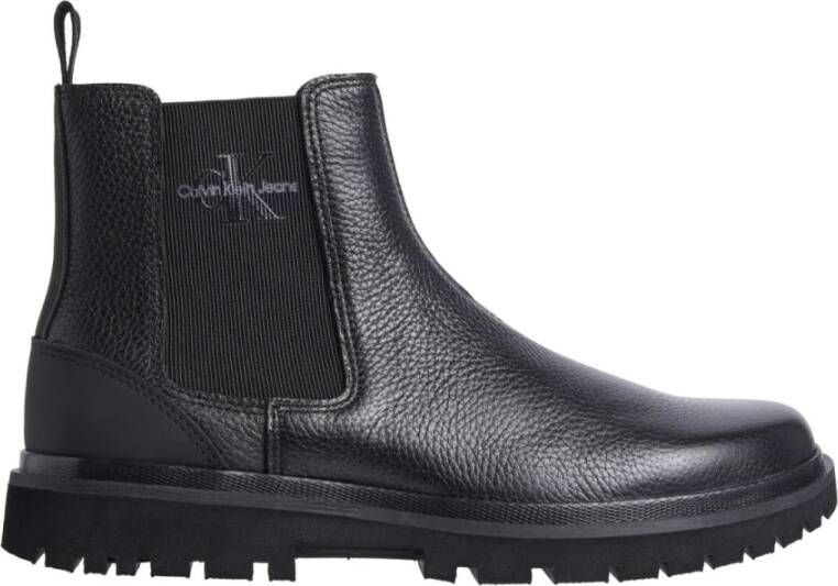 Calvin Klein Chelsea-boots EVA MID CHELSEA BOOT LTH instappers enkellaars met zij-ck-logo en aanhaallus